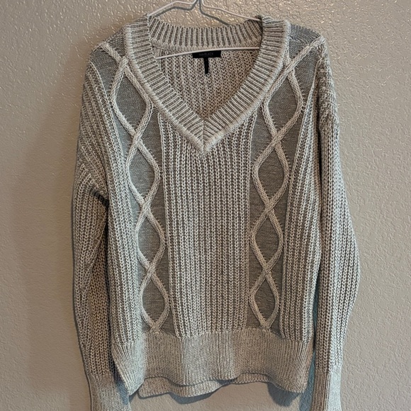 bobi Sweaters - Bobi Black Gray Cable Knit Sweater